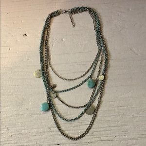 Silver & teal necklace